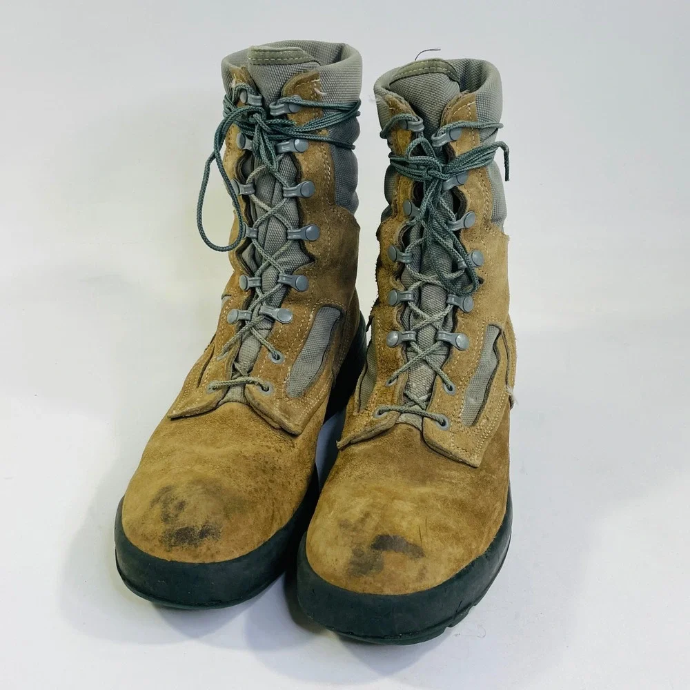 Belleville ASRM Gore-Tex Waterproof Military Flight Boots Tan Suede Vibram 11R